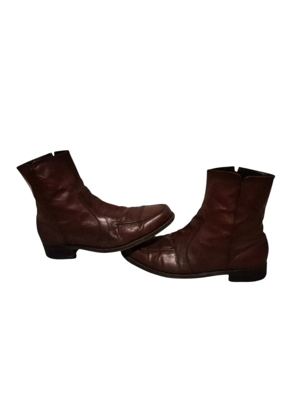 Vintage Florsheim Leather Side-Zip Moc-Toe Moto Dress Boots Men's Size 9.5E